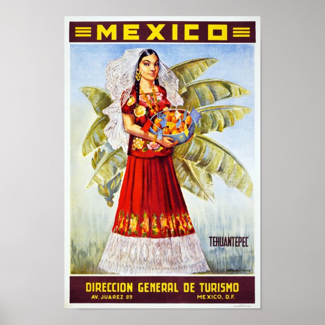 Affiche Vintage voyage mexicaine restaurée (Devant)