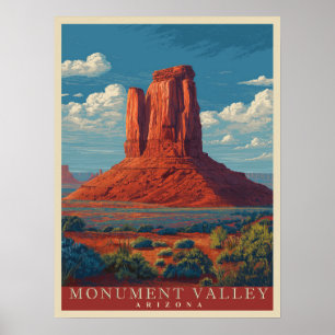 Affiche Vintage voyage Monument Valley Arizona