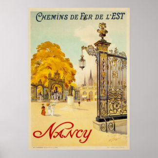 Affiche Vintage voyage - Nancy - France