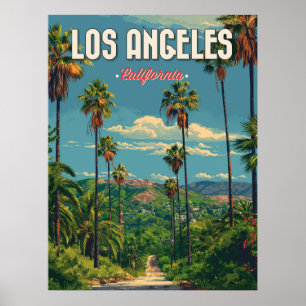 Affiche Vintage voyage Palm Tree de Los Angeles