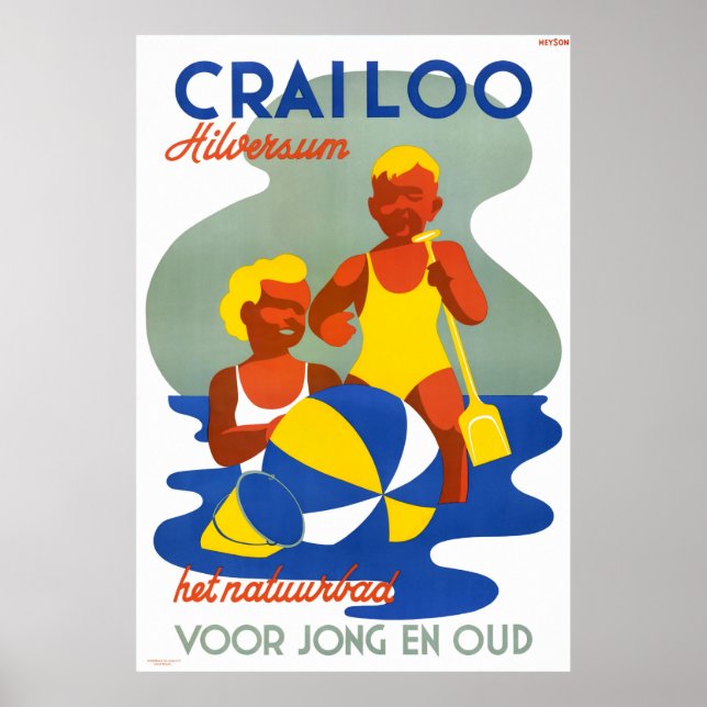 Affiche Vintage voyage Pays-Bas Crailoo restaurée (Devant)