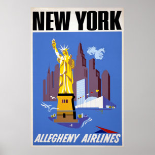 Affiche Vintage voyage pour Allegheny Airlines