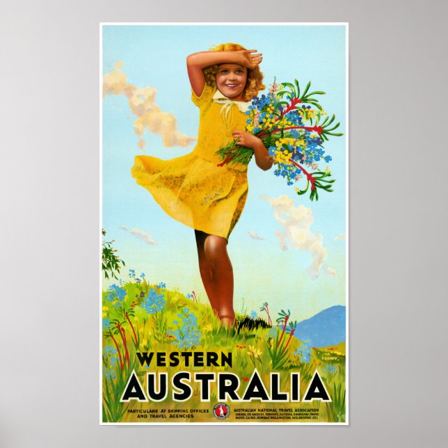 Affiche Vintage voyage restaurée en Australie occi (Devant)