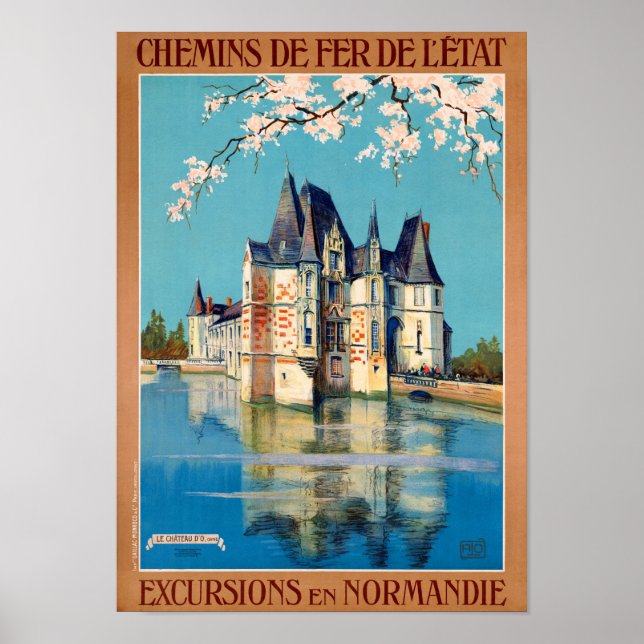 Affiche Vintage voyage restaurée France Normandie (Devant)