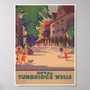 Affiche Vintage voyage Royal Tunbridge Wells Angleterre