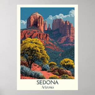 Affiche Vintage voyage Sedona Arizona Red Rock