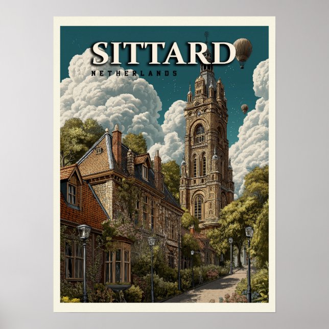 Affiche Vintage voyage Sittard Pays-Bas (Devant)