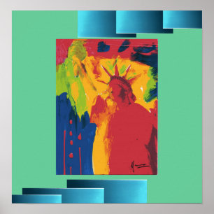 Affiche Vintage voyage Statue de la Liberté NYC i