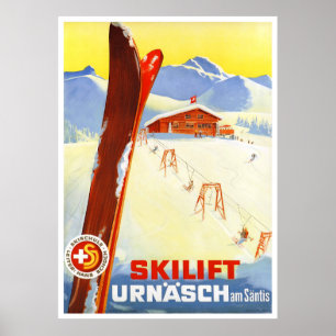 Affiche Vintage voyage Suisse restaurée
