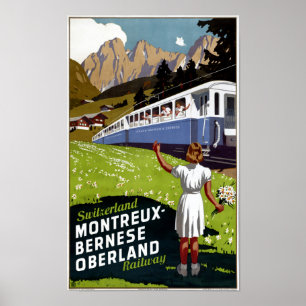Affiche Vintage voyage Suisse restaurée