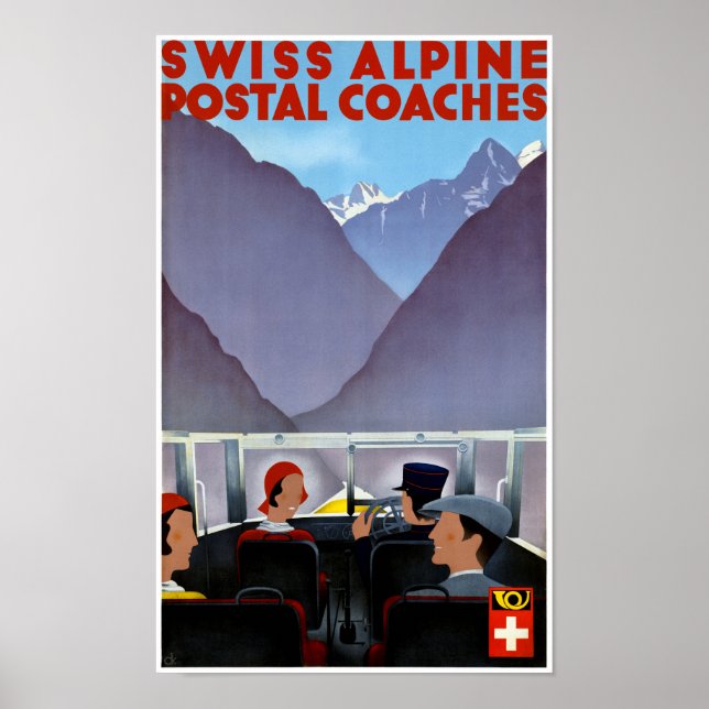 Affiche Vintage voyage Suisse restaurée (Devant)