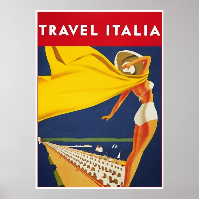 Affiche Vintage voyage Travel Italia (Devant)