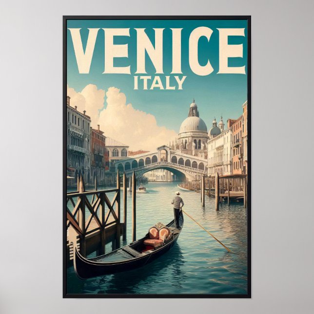 Affiche Vintage voyage Venice Italie (Devant)