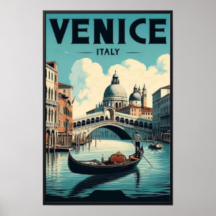 Affiche Vintage voyage Venice Italie