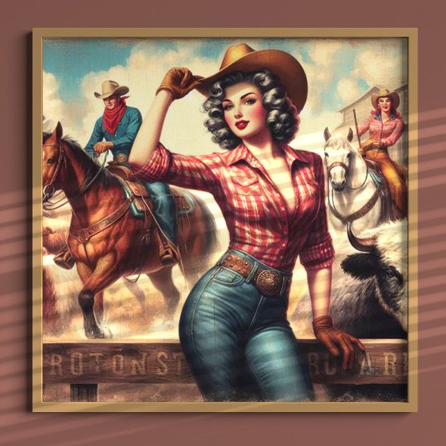 Affiche Vintage Western Cowgirl (Créateur téléchargé)