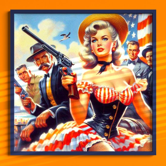 Affiche Vintage Western Pulp Girl (Créateur téléchargé)