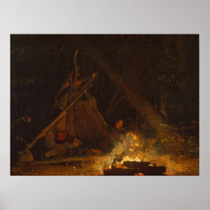 Affiche Vintage Winslow Homer Camp Fire