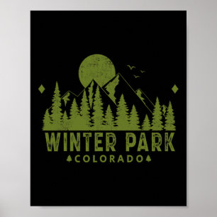 Affiche Vintage Winter Park Colorado Co montagne de ski ex