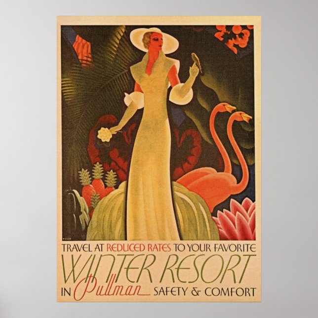 Affiche Vintage Winter Resort ad (Devant)