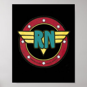 Affiche Vintage Wonder Nurse Rn Superhero désorganisé