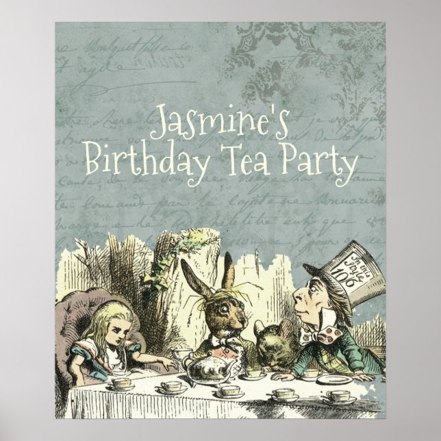Affiche Vintage Wonderland Custom Tea Party (Devant)