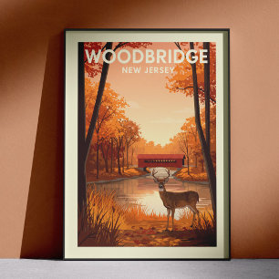 Affiche Vintage Woodbridge New Jersey
