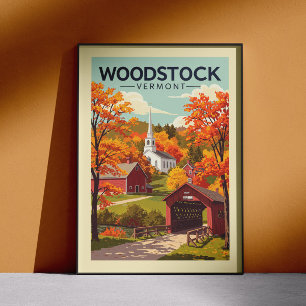 Affiche Vintage Woodstock Vermont
