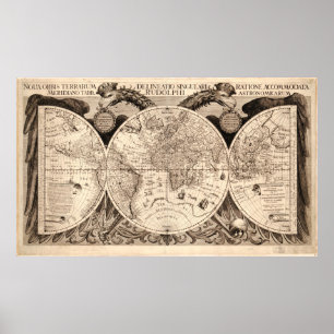 Affiche Vintage World Map