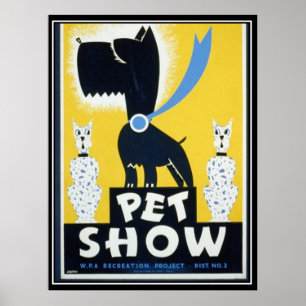 Affiche vintage WPA Salon Félin Imprimé