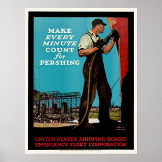 Affiche Vintage WW1 Emergency Fleet Patriotic Shipbuilders