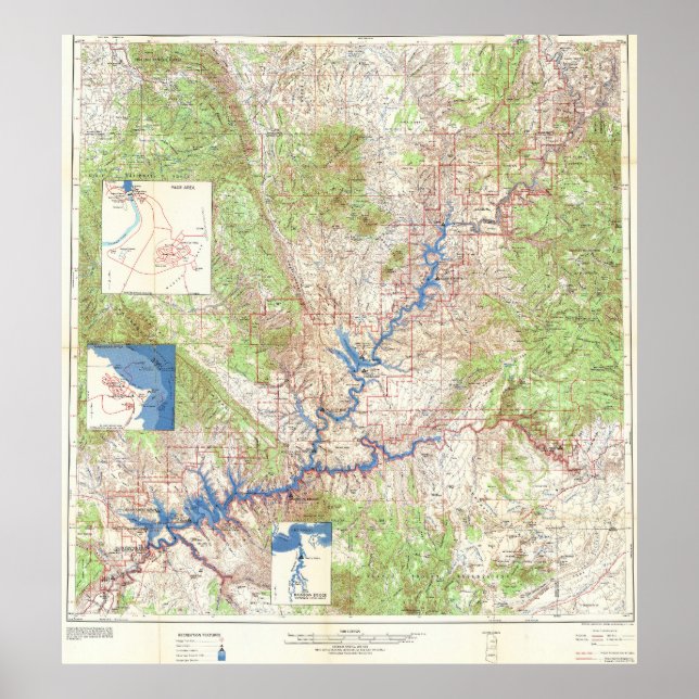 Affiche Vintage Yellowstone Grand Canyon Map 1969 (Devant)