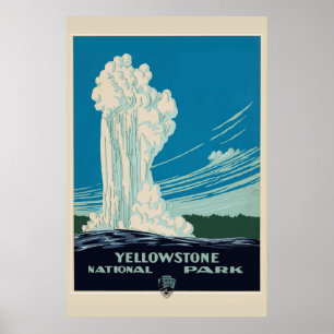 Affiche Vintage Yellowstone National Park Travel