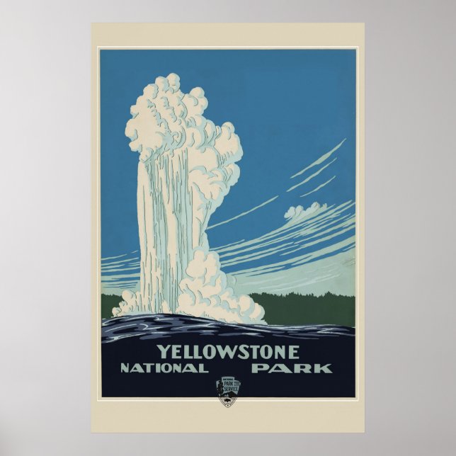 Affiche Vintage Yellowstone National Park Travel (Devant)