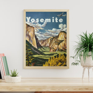 Affiche vintage Yosemite, Voyage