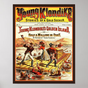 Affiche Vintage Young Klondike Gold Chercher