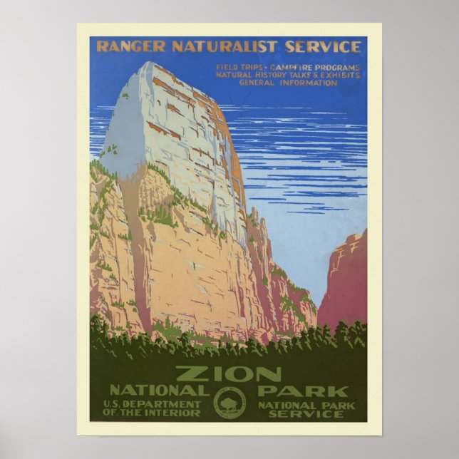 Affiche Vintage Zion Park (Devant)