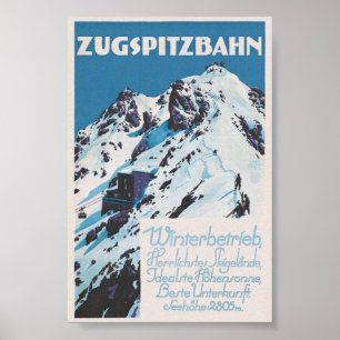 Affiche vintage Zugspitzbahn 1927