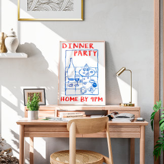 Affiche Vintager Dinner Party Bar Cart