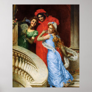 Affiche Vintages En Rouge Bleu Vert À Masquerade