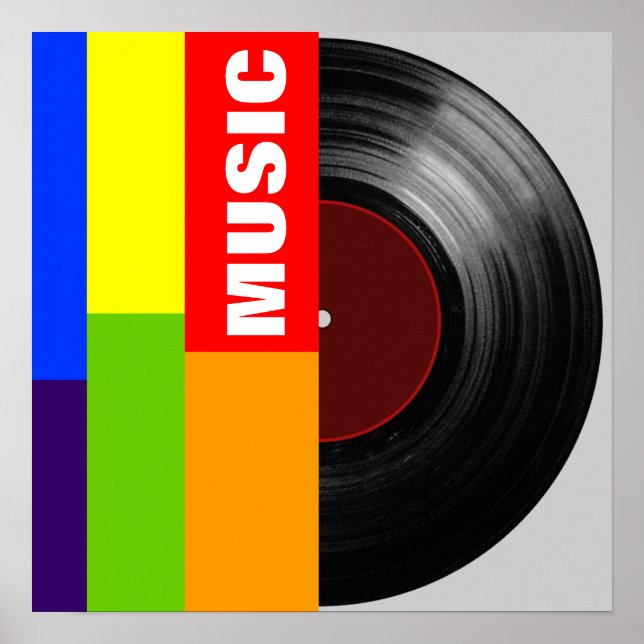 Affiche vinyl-record color bars (Devant)