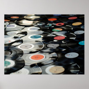 Affiche Vinyl rétro plastique vieux noir