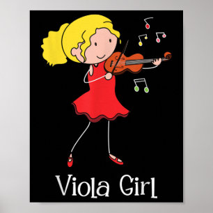 Affiche Viola Girl - Violist Symphony Band Jazz Music Love