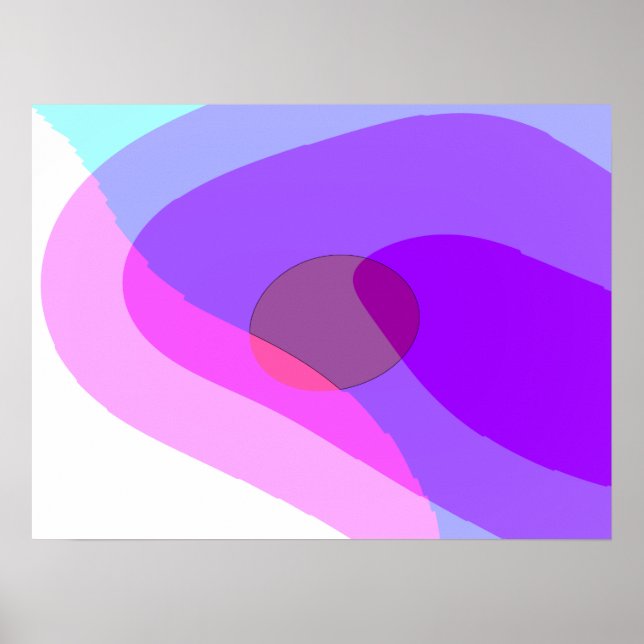 Affiche Violet Abstrait Groovy Rétro 409 (Devant)