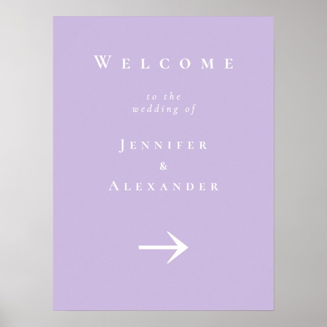 Affiche Violet Bienvenue dans le panneau Mariage (Devant)