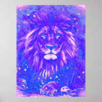 *~* Violet Bleu Art Artistique Céleste LION AP23