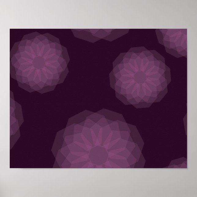 Affiche Violet, cool, tendance moderne simple floral abstr (Devant)