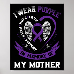 Affiche Violet En Mémoire De Ma Mère Mère Sensibilisation