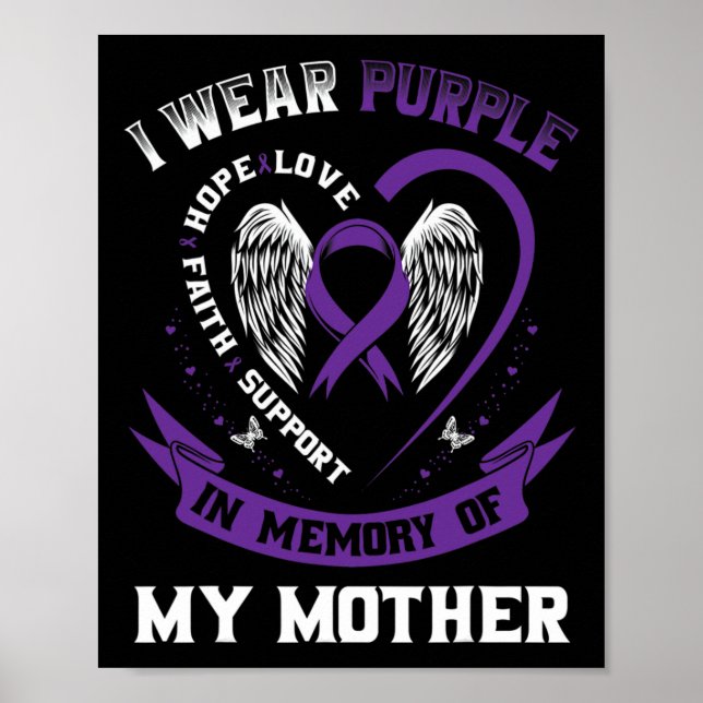Affiche Violet En Mémoire De Ma Mère Mère Sensibilisation  (Devant)