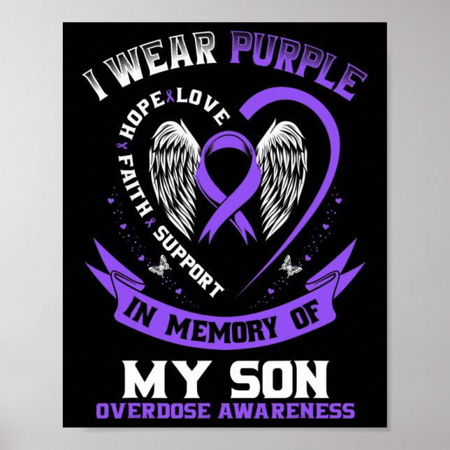 Affiche Violet En Mémoire De Mon Fils Sensibilisation À L' (Devant)