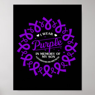 Affiche Violet En Mémoire De Mon Fils Surdose Sensibilisat